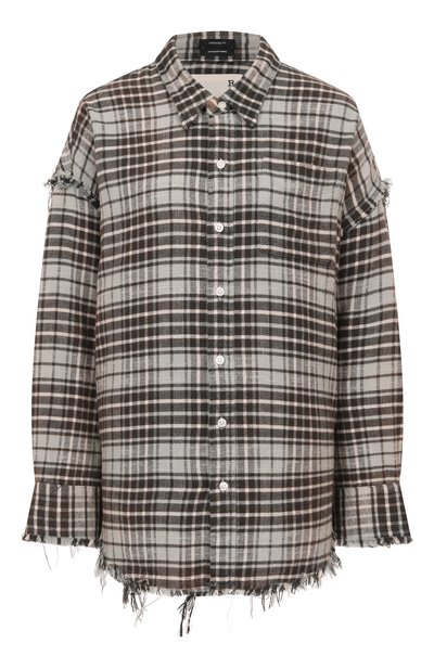 Женская хлопковая рубашка R13, арт. R13WR075-R560B/W