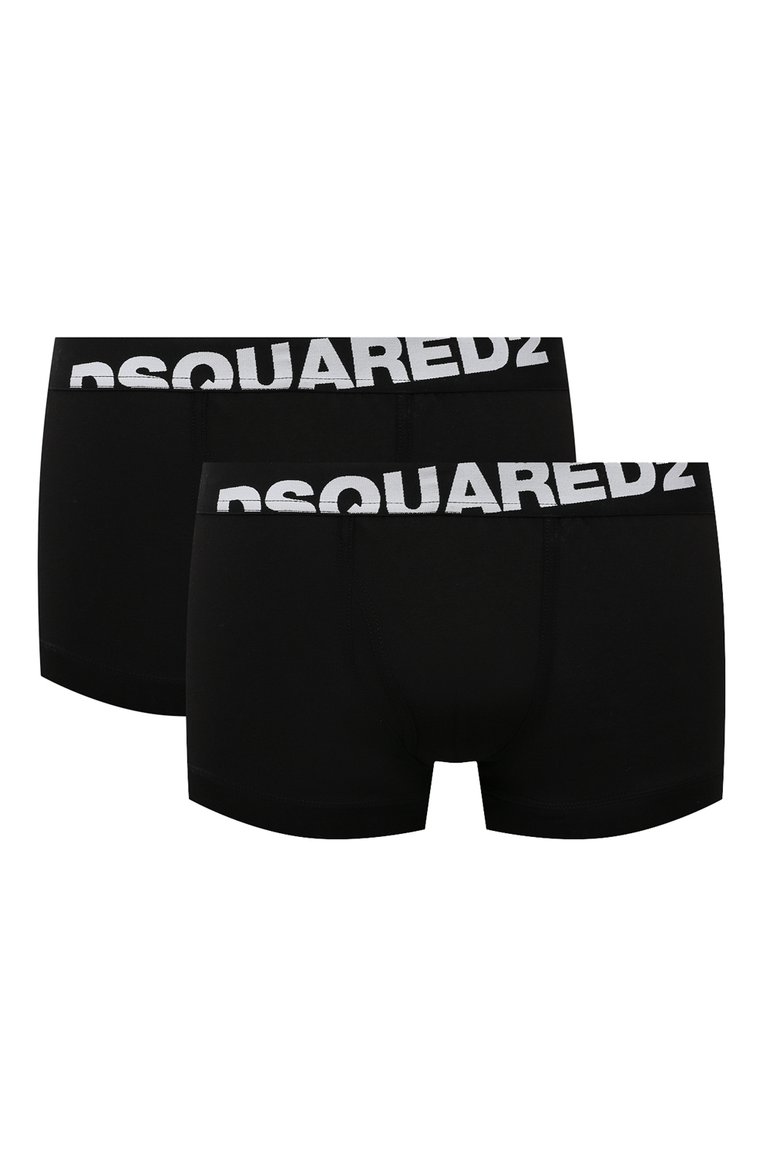 Мужские комплект из двух боксеров DSQUARED2 черного цвета, арт. DCXC90030 | Фото 1 (Материал внешний: Хлопок; Кросс-КТ: бельё; Мужское Кросс-КТ: Трусы; Нос: Не проставлено; Трусы М: Боксеры)