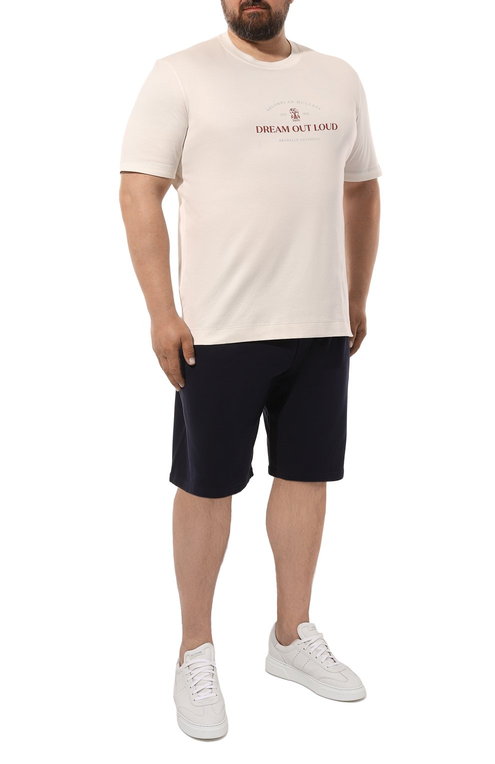 Хлопковые шорты BRUNELLO CUCINELLI темно-синего цвета по цене 88650 руб., арт. MTU143242W, фото 2 Хлопковые шорты BRUNELLO CUCINELLI, арт. MTU143242W, фото 2