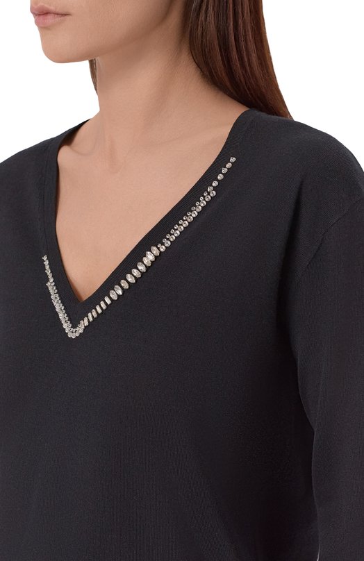 Шерстяной пуловер Dries Van Noten 011204/3700 Чёрный  011204/3700 Фото 5