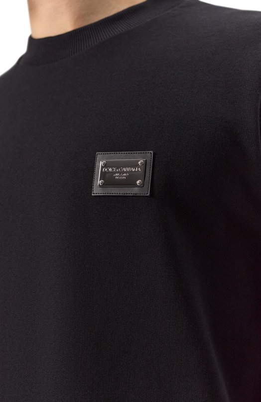 Хлопковый свитшот Dolce & Gabbana G9ABJT/G7F2G Чёрный  G9ABJT/G7F2G Фото 5