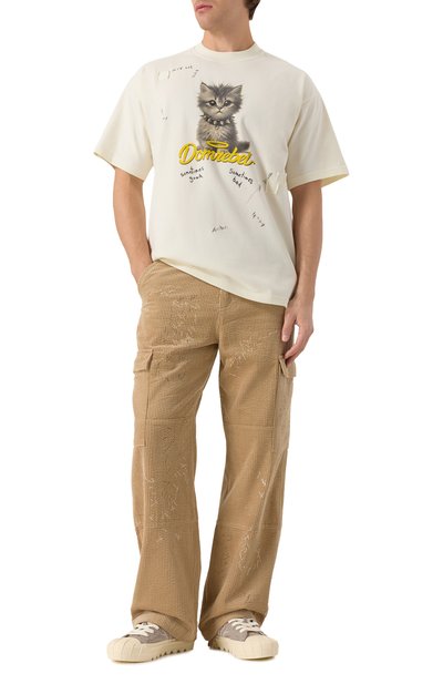 Хлопковая футболка DOMREBEL белого цвета по цене 22100 руб., арт. M KITTY PUNK, фото 2 Хлопковая футболка DOMREBEL, арт. M KITTY PUNK, фото 2