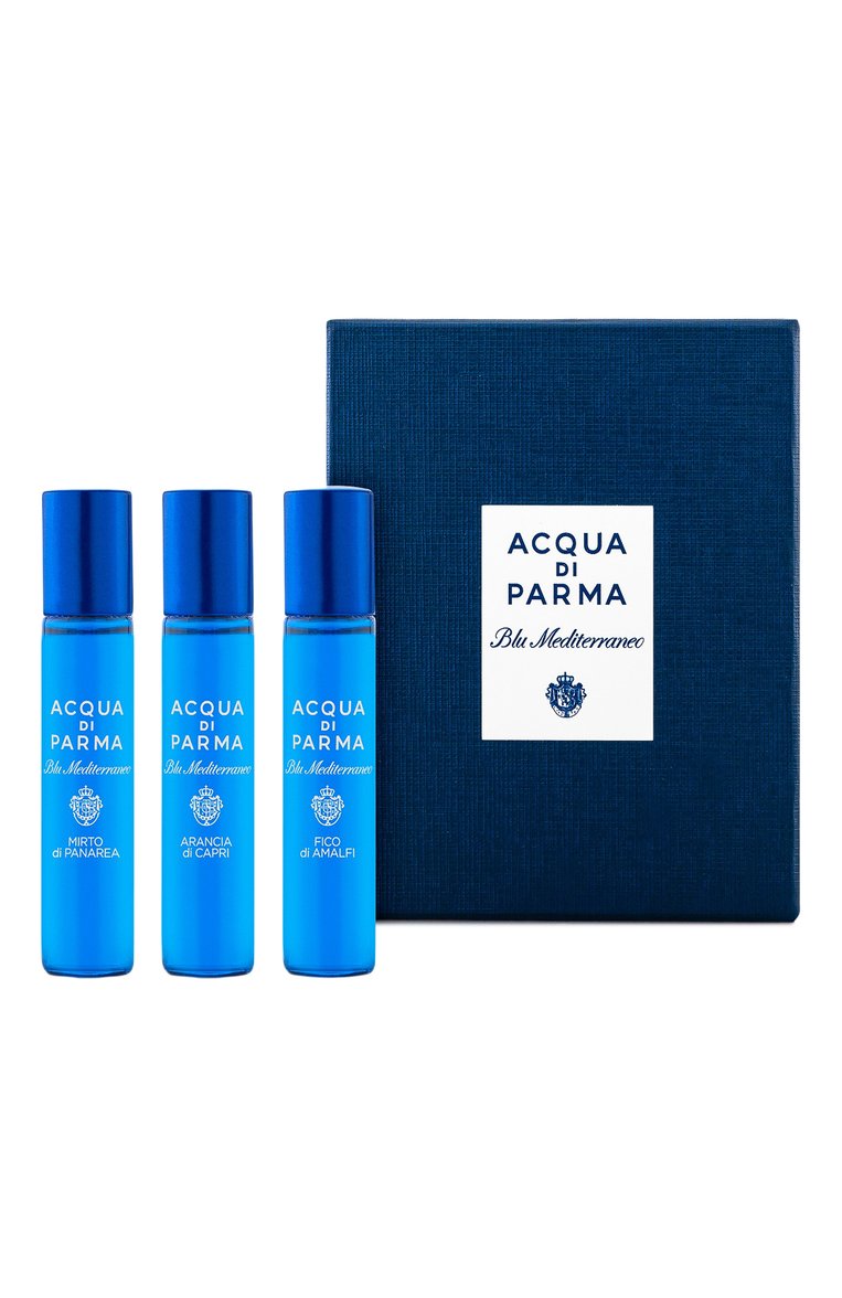 Набор blu mediterraneo: туалетная вода arancia di capri + fico di amalfi + mirto di panarea (3x12ml) ACQUA DI PARMA бесцветного цвета, арт. ADP057293 | Фото 1 (Региональные ограничения белый список (Axapta Mercury): Не проставлено; Нос: Не проставлено; Ограничения доставки: flammable)