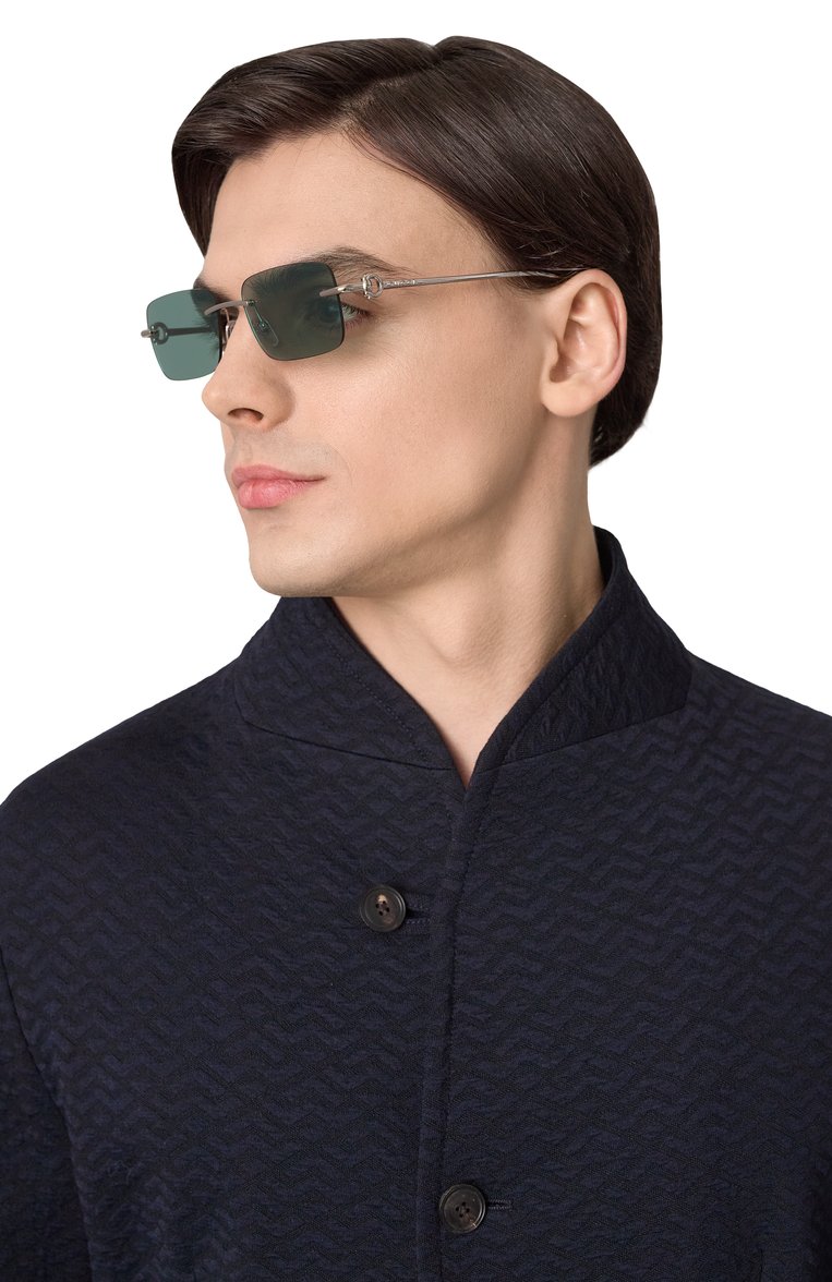 Женские солнцезащитны�е очки GUCCI зеленого цвета, арт. GG1703S 002 | Фото 2 (Региональные ограничения белый список (Axapta Mercury): Не проставлено; Нос: Не проставлено; Материал: Металл; Тип очков: С/з; Кросс-КТ: С/з-унисекс; Очки форма: Прямоугольные; Оптика Гендер: оптика-унисекс)