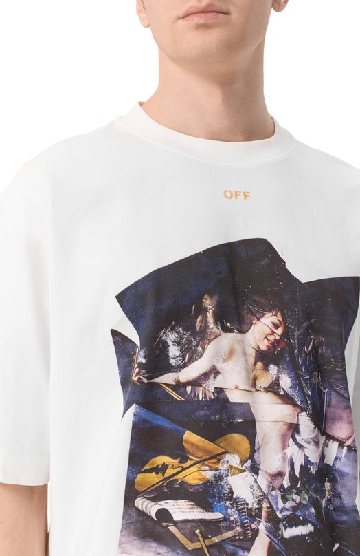 Хлопковая футболка Off-White 0MAA120F25JER00R Белый  0MAA120F25JER00R Фото 5