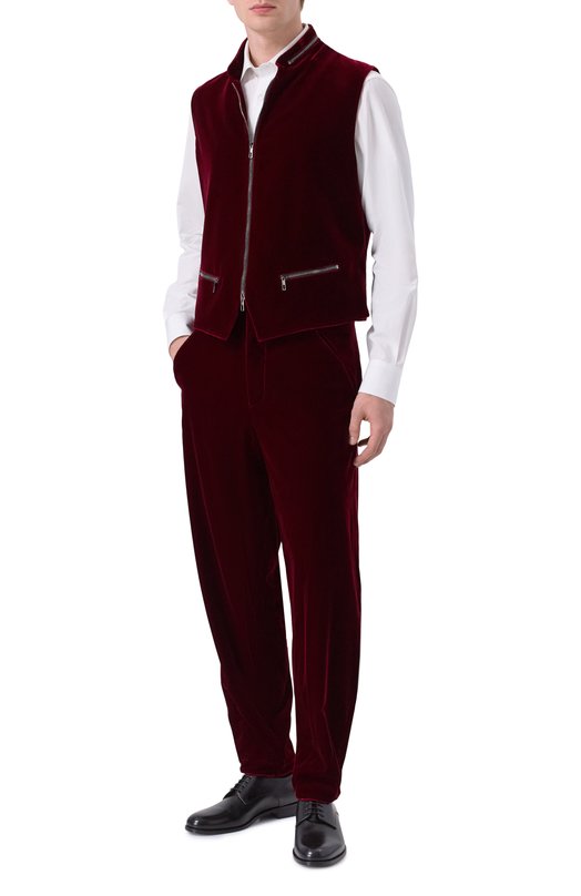 Бархатный жилет Giorgio Armani GM002033/TE10046 Бордовый  GM002033/TE10046 Фото 2