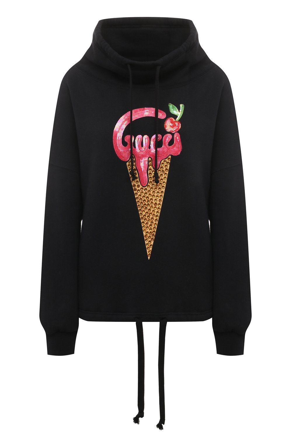 Хлопковое худи GUCCI черного цвета по цене 191500 руб., арт. 717417/XJE7N, фото 1 Хлопковое худи GUCCI, арт. 717417/XJE7N, фото 1
