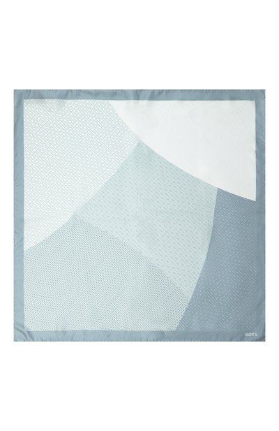 Шелковый платок BOSS голубого цвета по цене 18000 руб., арт. 50536118, фото 4 Шелковый платок BOSS, арт. 50536118, фото 4
