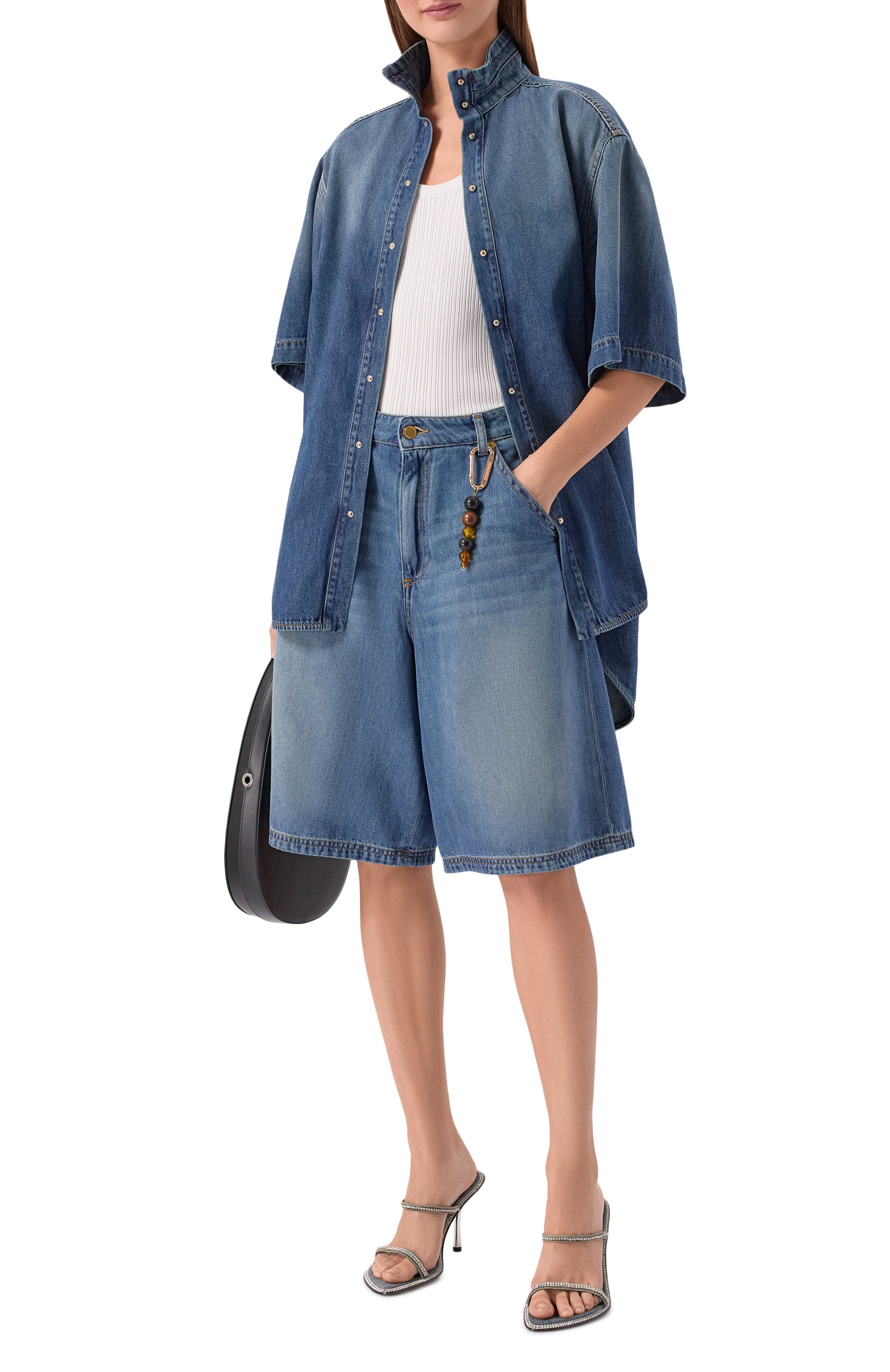 Джинсовые шорты emily DARKPARK, арт. WTR44 TBL01W075/EMILY-TENCEL DENIM SH0RTS, фото 2