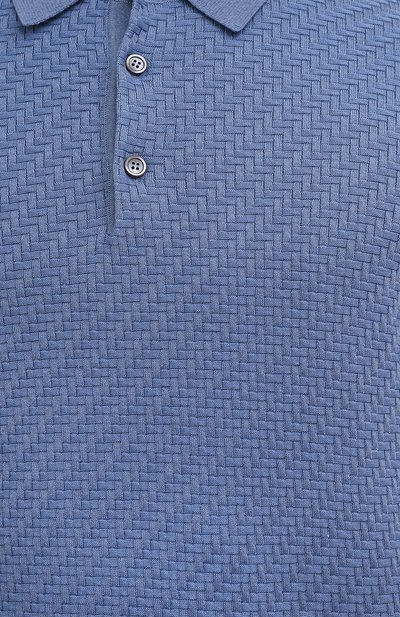 Поло из хлопка и шелка BRIONI голубого цвета по цене 104500 руб., арт. UMR200/P1K02, фото 5 Поло из хлопка и шелка BRIONI, арт. UMR200/P1K02, фото 5