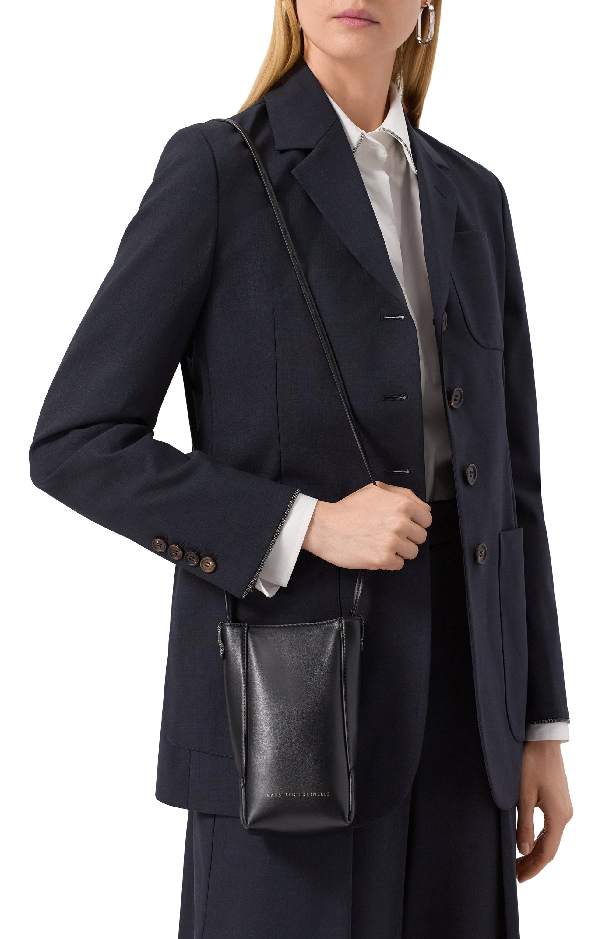 Кожаный чехол bc duo для телефона BRUNELLO CUCINELLI черного цвета по цене 128000 руб., арт. MWTKD2739P, фото 2 Кожаный чехол bc duo для телефона BRUNELLO CUCINELLI, арт. MWTKD2739P, фото 2