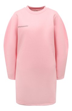 Женское хлопк�овое платье PANGAIA светло-розового цвета, арт. Organic Cotton Sweatshirt Dress | Фото 1 (Рукава: Длинные; Длина Ж (юбки, платья, шорты): Мини; Случай: Повседневный; Материал сплава: Проставлено; Материал внешний: Хлопок; Стили: Спорт-шик; Драгоценные камни: Проставлено; Женское Кросс-КТ: Платье-одежда)