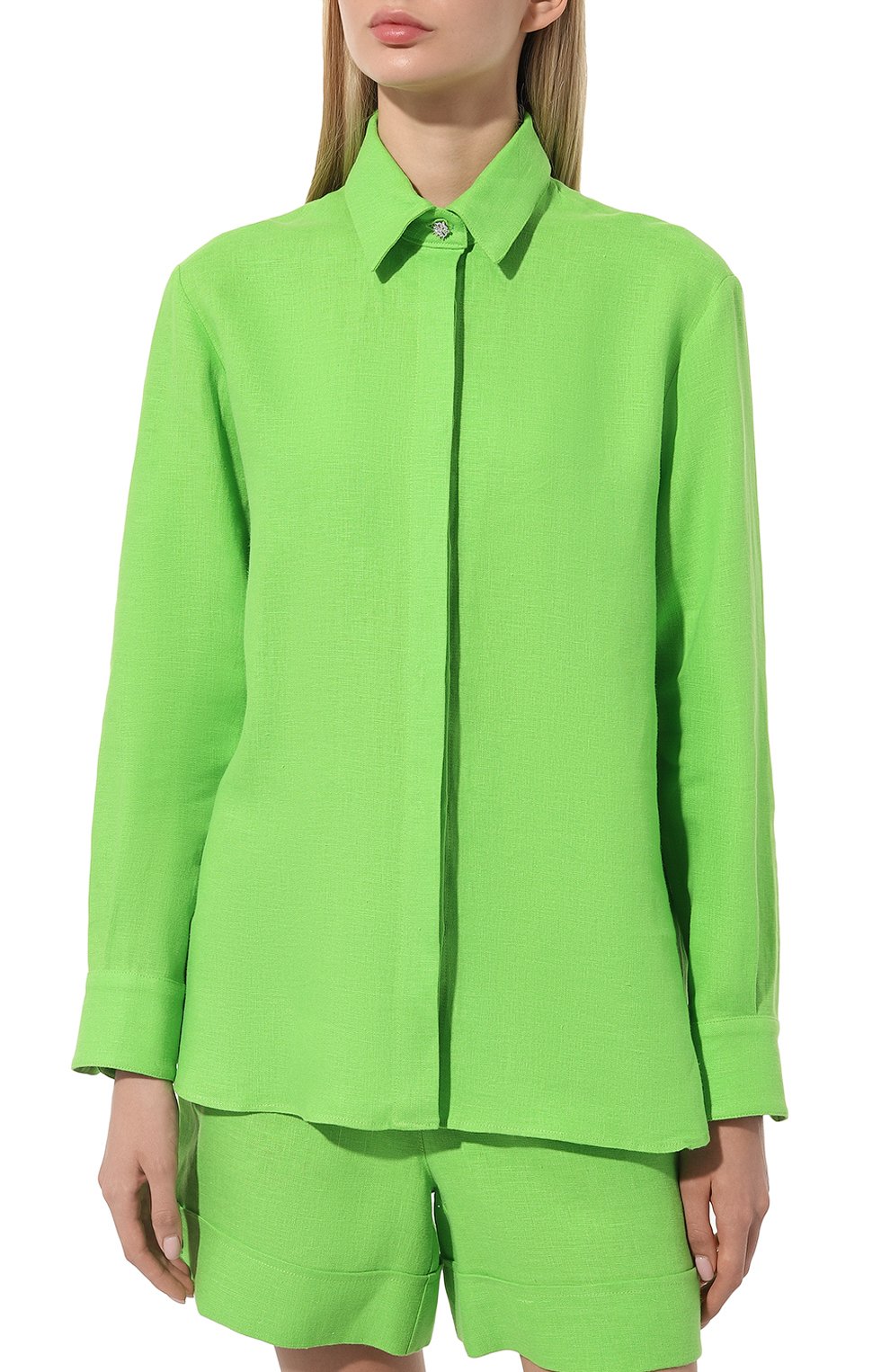 Льняная рубашка ALINE зеленого цвета по цене 22500 руб., арт. AL070701, фото 3 Льняная рубашка ALINE, арт. AL070701, фото 3