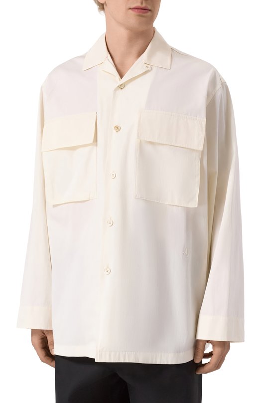 Хлопковая рубашка Jil Sander J47DL0167-J45292 Кремовый  J47DL0167-J45292 Фото 3