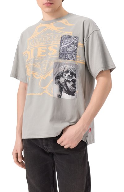 Хлопковая футболка DIESEL, арт. A16162/0PLAT, фото 3