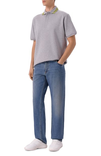 Хлопковое поло GUCCI серого цвета по цене 157500 руб., арт. 811234/XJG7C, фото 2 Хлопковое поло GUCCI, арт. 811234/XJG7C, фото 2