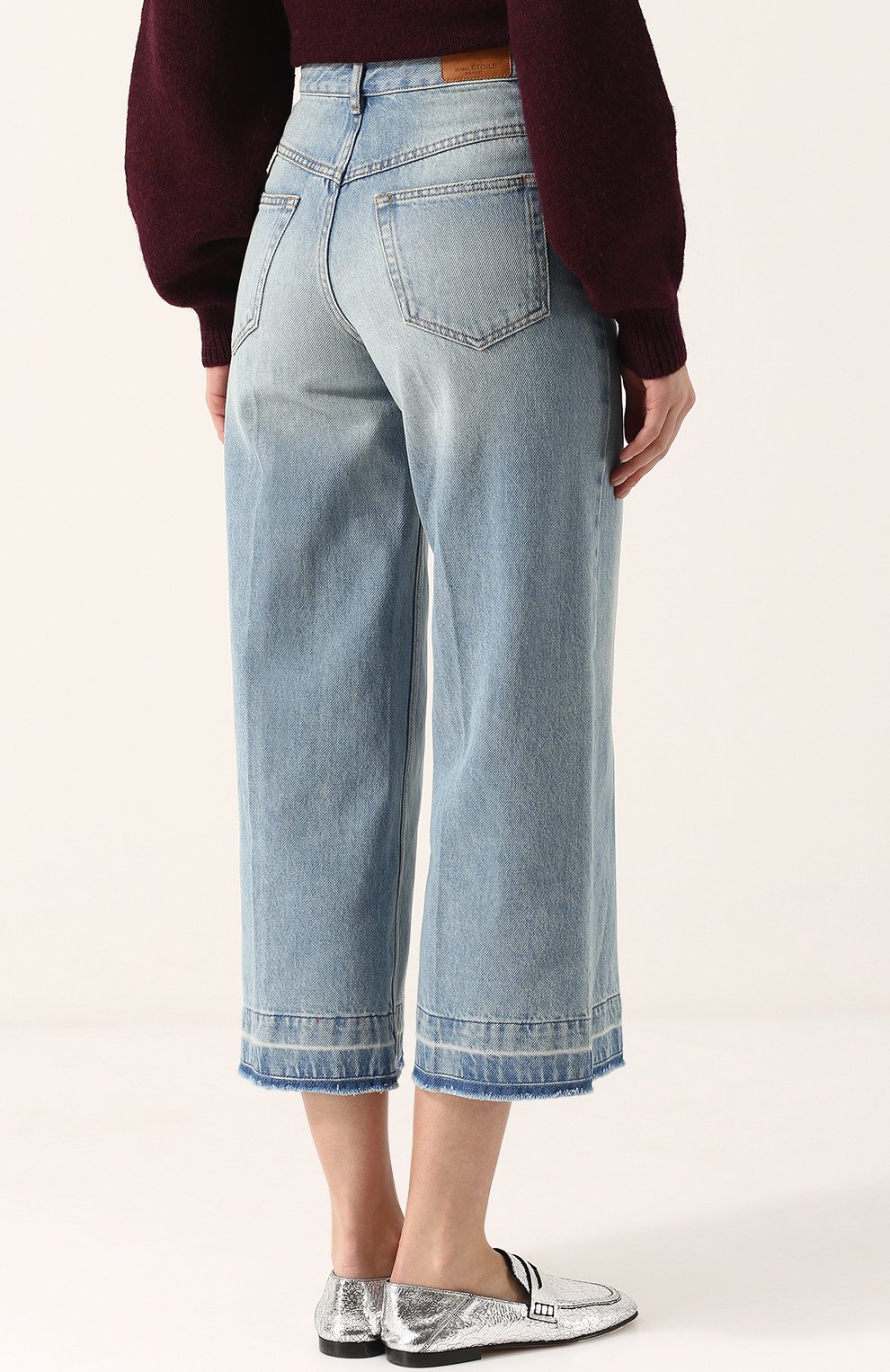 Укороченные расклешенные джинсы с потертостями ISABEL MARANT ETOILE, арт. PA0799-18P016E/CABRI0, фото 4