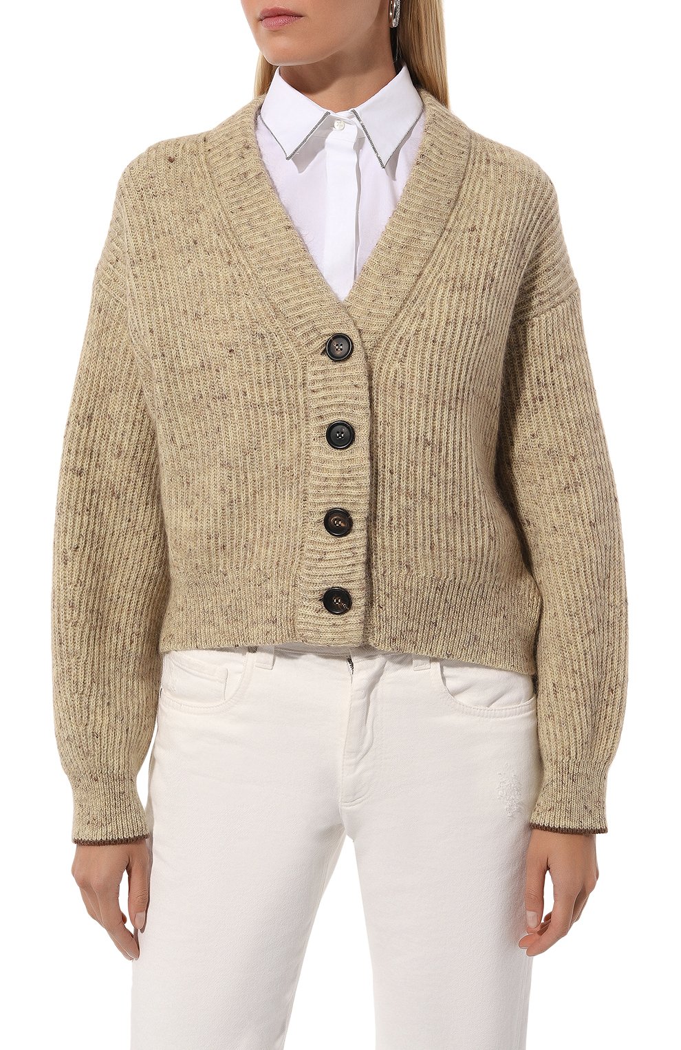 Кардиган из шерсти и льна BRUNELLO CUCINELLI, арт. M0L591106P, фото 3