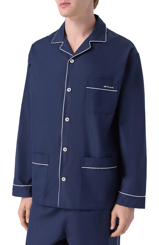 Хлопковая сорочка Kiton UNWM011K0244H03 Синий  UNWM011K0244H03 Фото 3