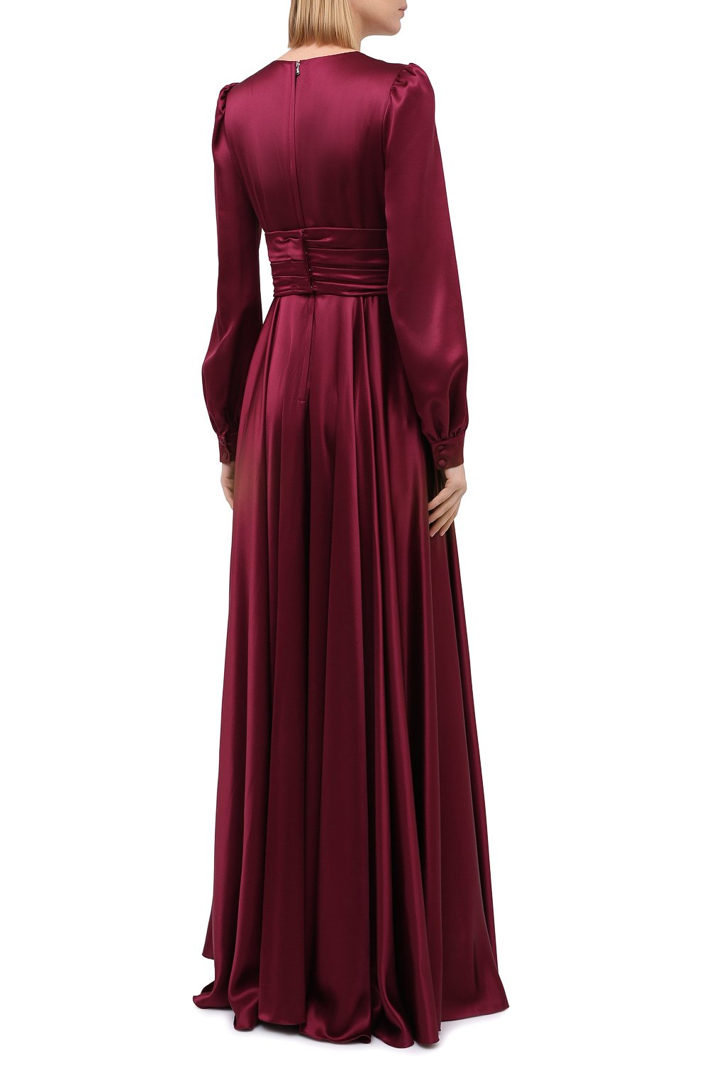 Атласное платье DOLCE & GABBANA бордового цвета по цене 521500 руб., арт. F6K2PT/FU1NG, фото 4 Атласное платье DOLCE & GABBANA, арт. F6K2PT/FU1NG, фото 4