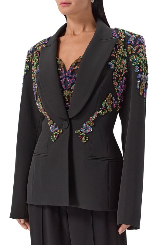 Жакет с отделкой стразами и пайетками Zuhair Murad PJK25001/CRCA019 Чёрный  PJK25001/CRCA019 Фото 3