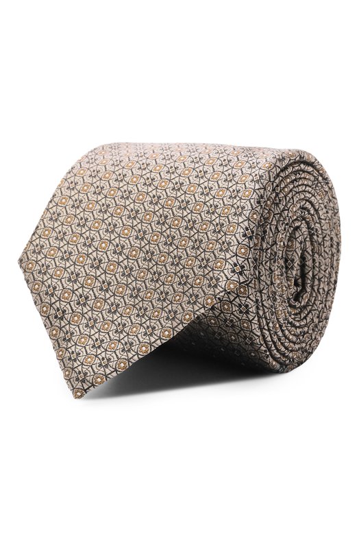 Шелковый галстук Canali 18/HJ04494 Бежевый 18/HJ04494