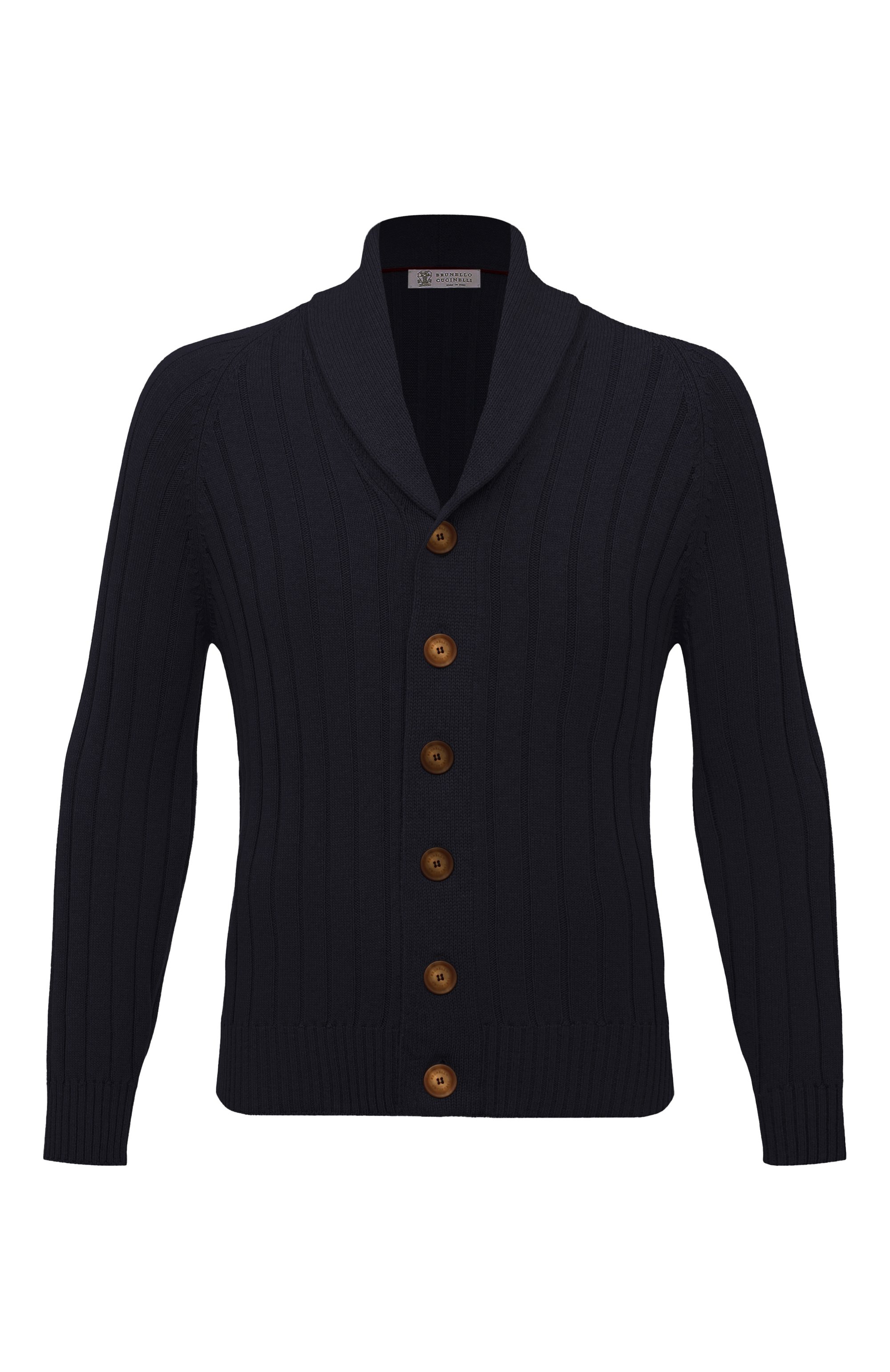 Хлопковый кардиган BRUNELLO CUCINELLI темно-синего цвета по цене 138500 руб., арт. M2870B2303, фото 1 Хлопковый кардиган BRUNELLO CUCINELLI, арт. M2870B2303, фото 1