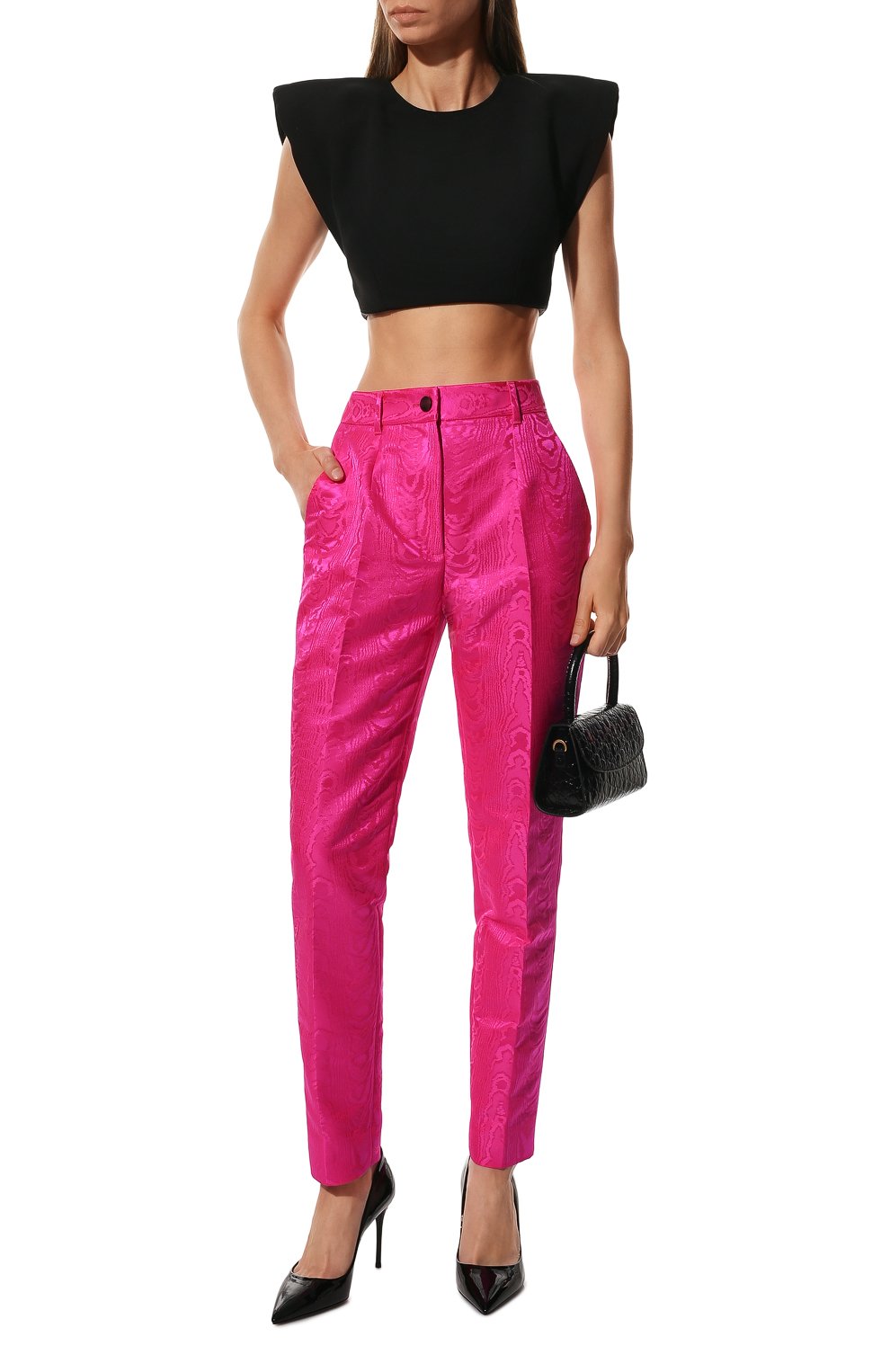 Брюки DOLCE & GABBANA фуксия цвета по цене 105500 руб., арт. FTAM2T/MJMAM/0UTLET AW22-23, фото 2 Брюки DOLCE & GABBANA, арт. FTAM2T/MJMAM/0UTLET AW22-23, фото 2