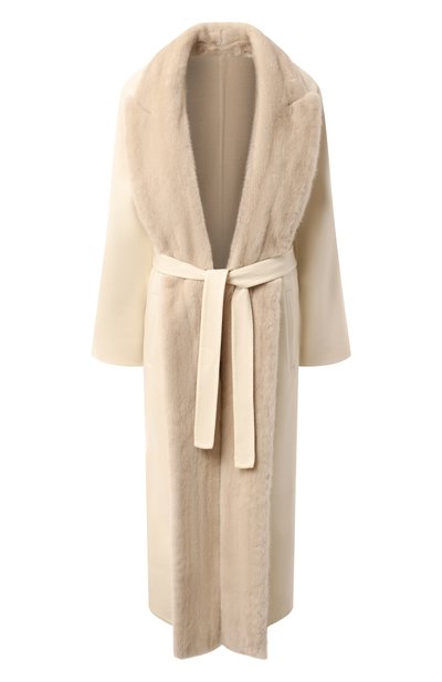 Женское шерстяное пальто с отделкой из меха норки MVST, арт. FTBPL-Y326V/DRG1520