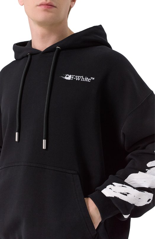 Хлопковое худи Off-White 0MBB085F25FLE00G Чёрный  0MBB085F25FLE00G Фото 5