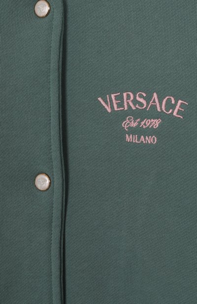 Хлопковый бомбер VERSACE зеленого цвета по цене 45900 руб., арт. 1018407/1A13091, фото 3 Хлопковый бомбер VERSACE, арт. 1018407/1A13091, фото 3