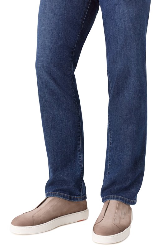 Замшевые кеды Cleanic Santoni MBCG21995BARTFEH Бежевый  MBCG21995BARTFEH Фото 3