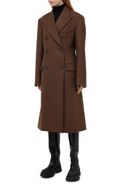 Шерстяное пальто MAISON MARGIELA коричневого цвета по цене 242500 руб., арт. S51AA0269/S52956, фото 3 Шерстяное пальто MAISON MARGIELA, арт. S51AA0269/S52956, фото 3
