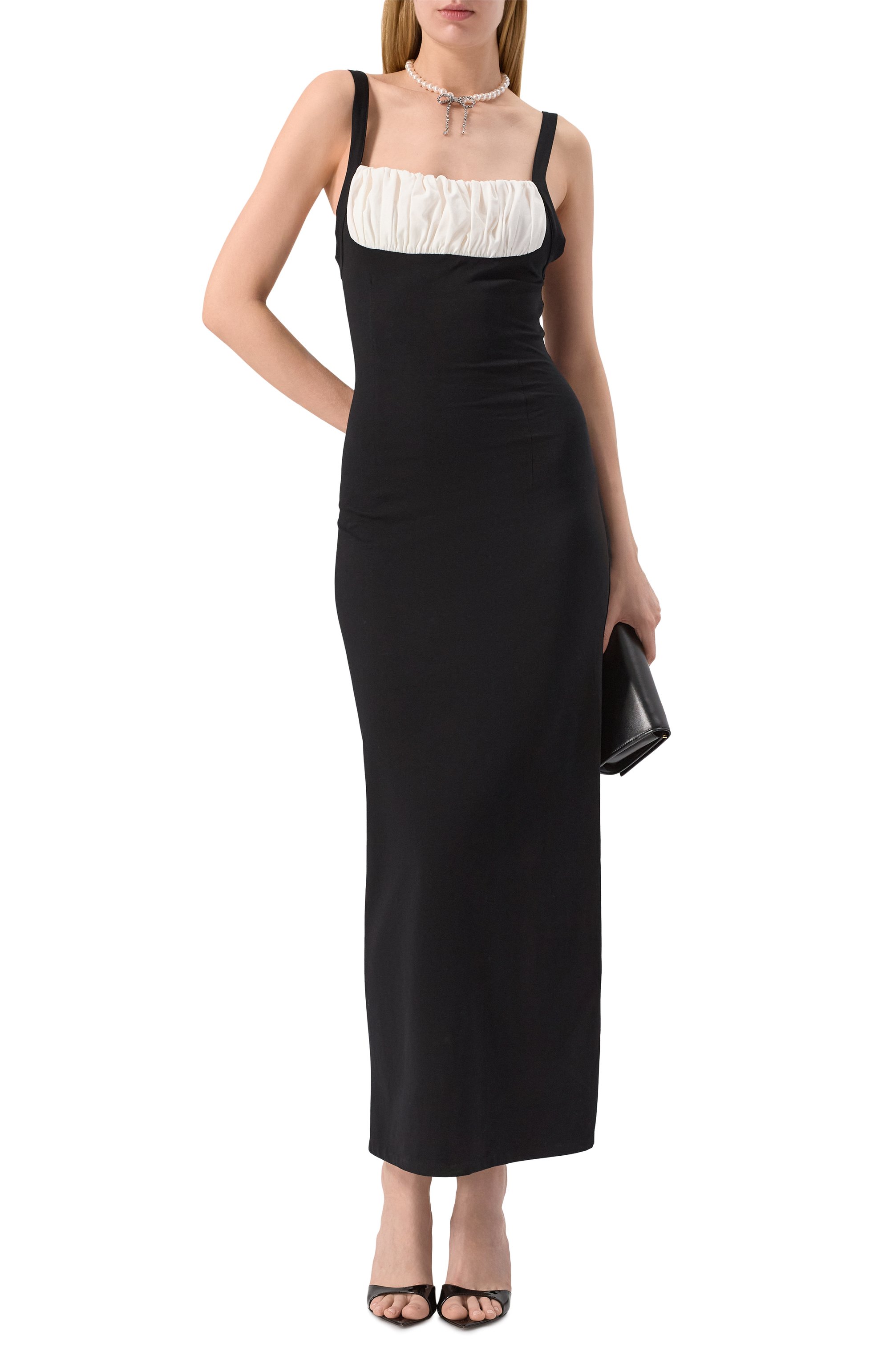 Хлопковое платье ROWEN ROSE черного цвета по цене 57100 руб., арт. RR_J124, фото 2 Хлопковое платье ROWEN ROSE, арт. RR_J124, фото 2