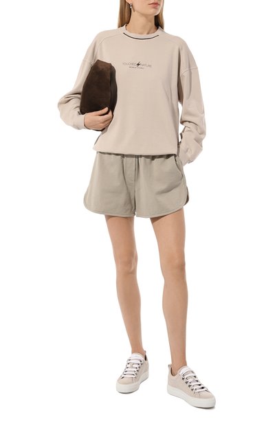 Женские хлопковые шорты BRUNELLO CUCINELLI, арт. MD869SB989