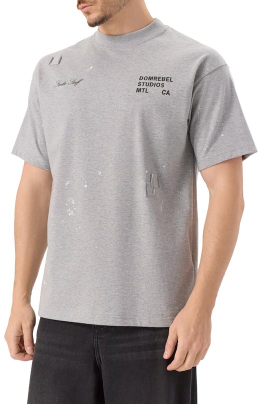 Хлопковая футболка DOMREBEL M STAFF TSHIRT Серый  M STAFF TSHIRT Фото 3