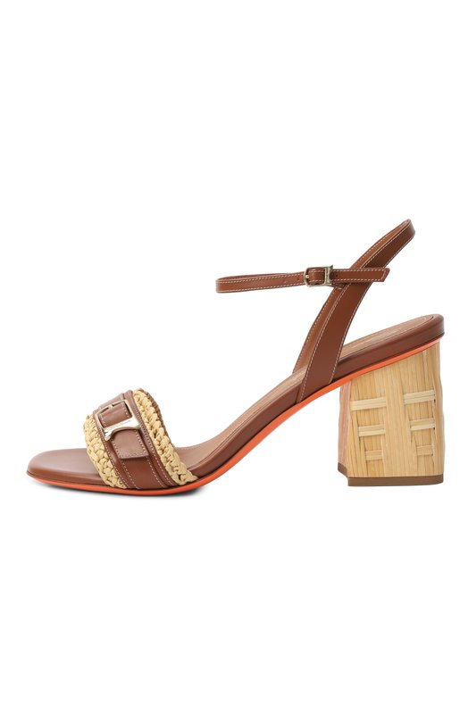 Комбинированные босоножки Santoni WHVG71480HC3TRUF Коричневый  WHVG71480HC3TRUF Фото 4
