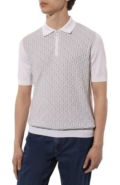 Поло из шелка и хлопка ZILLI, арт. MBZ-PZ062-CHEK1/MC01, фото 3