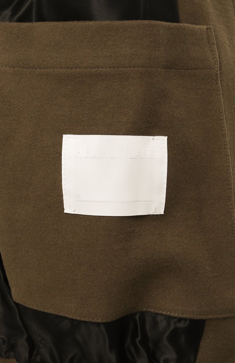 Женский хлопковый бомбер HELMUT LANG хаки цвета, арт. 009HW102 | Фото 6 (Длина (верхняя одежда): Короткие; Материал подклада: Вискоза; Рукава: Длинные; Кросс-КТ: Куртка, Легкие; Стили: Кэжуэл; Материал внешний: Хлопок)