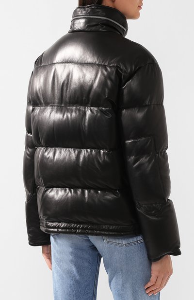 Кожаный пуховик с воротником-стойкой SAINT LAURENT, арт. 536747/YC2SW, фото 3