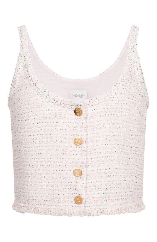 Твидовый топ Giambattista Valli 26SSPVCA1086/01B0U Кремовый 26SSPVCA1086/01B0U