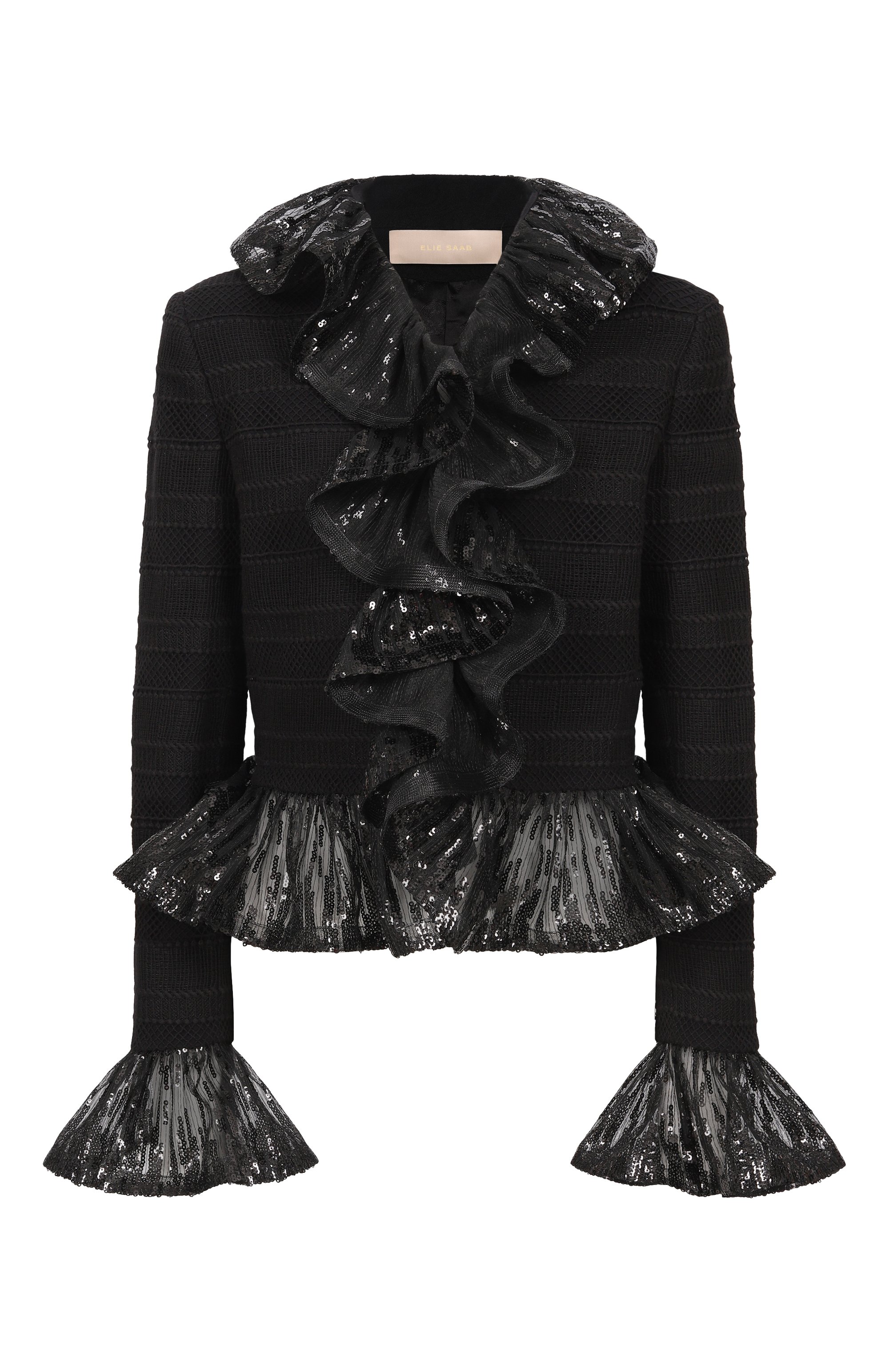 Жакет с отделкой пайетками ELIE SAAB, арт. J0165NF25PAM01, фото 1