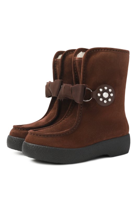 Замшевые полусапоги Snowish Valentino 7W2S0MM7/JEG Коричневый 7W2S0MM7/JEG