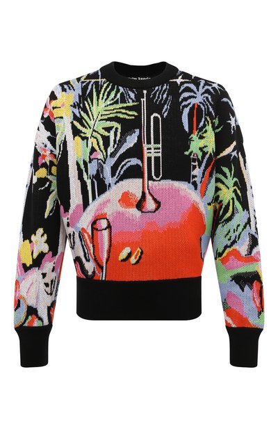 Мужской свитер из хлопка и шерсти PALM ANGELS, арт. PMHE053E23KNI0031084