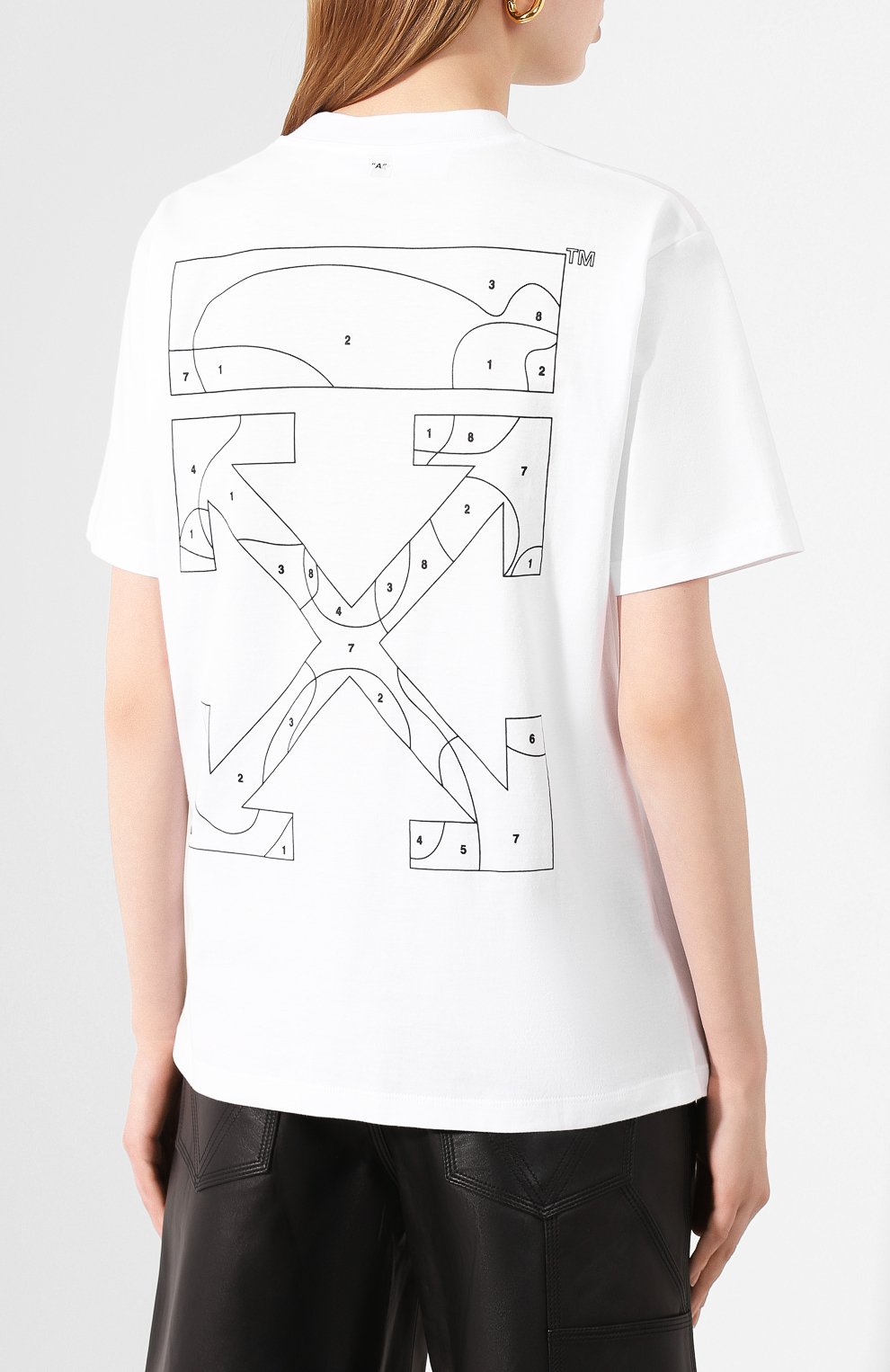 Хлопковая футболка OFF-WHITE белого цвета по цене 29100 руб., арт. 0WAA049S20JER0030110, фото 4 Хлопковая футболка OFF-WHITE, арт. 0WAA049S20JER0030110, фото 4