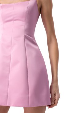 Женское атласное платье BLUMARINE розового цвета, арт. P522A586W | Фото 5 (Материал сплава: Проставлено; Длина Ж (юбки, платья, шорты): Мини; Драгоценные камни: Проставлено; Случай: Коктейльный; Рукава: На бретелях; Женское Кросс-КТ: Платье-одежда; Стили: Минимализм; Материал внешний: Синтетический материал)