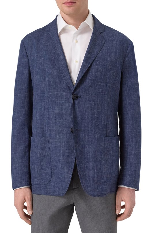 Пиджак из шерсти и шелка Giorgio Armani GM000010/TE13965 Синий  GM000010/TE13965 Фото 4