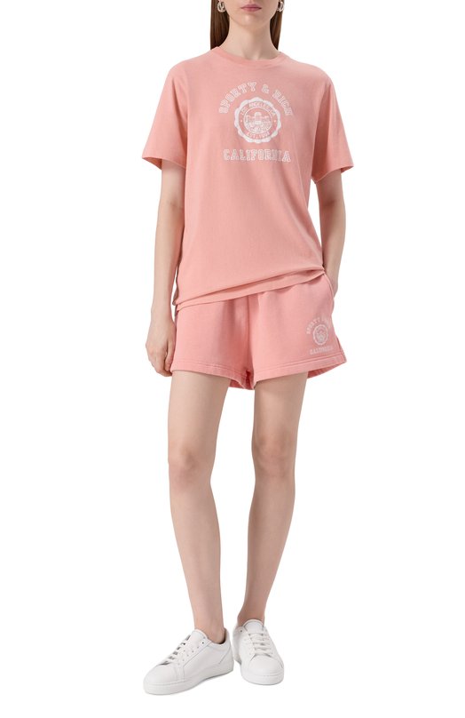 Хлопковая футболка Sporty and Rich T0089625508P141 Розовый  T0089625508P141 Фото 2