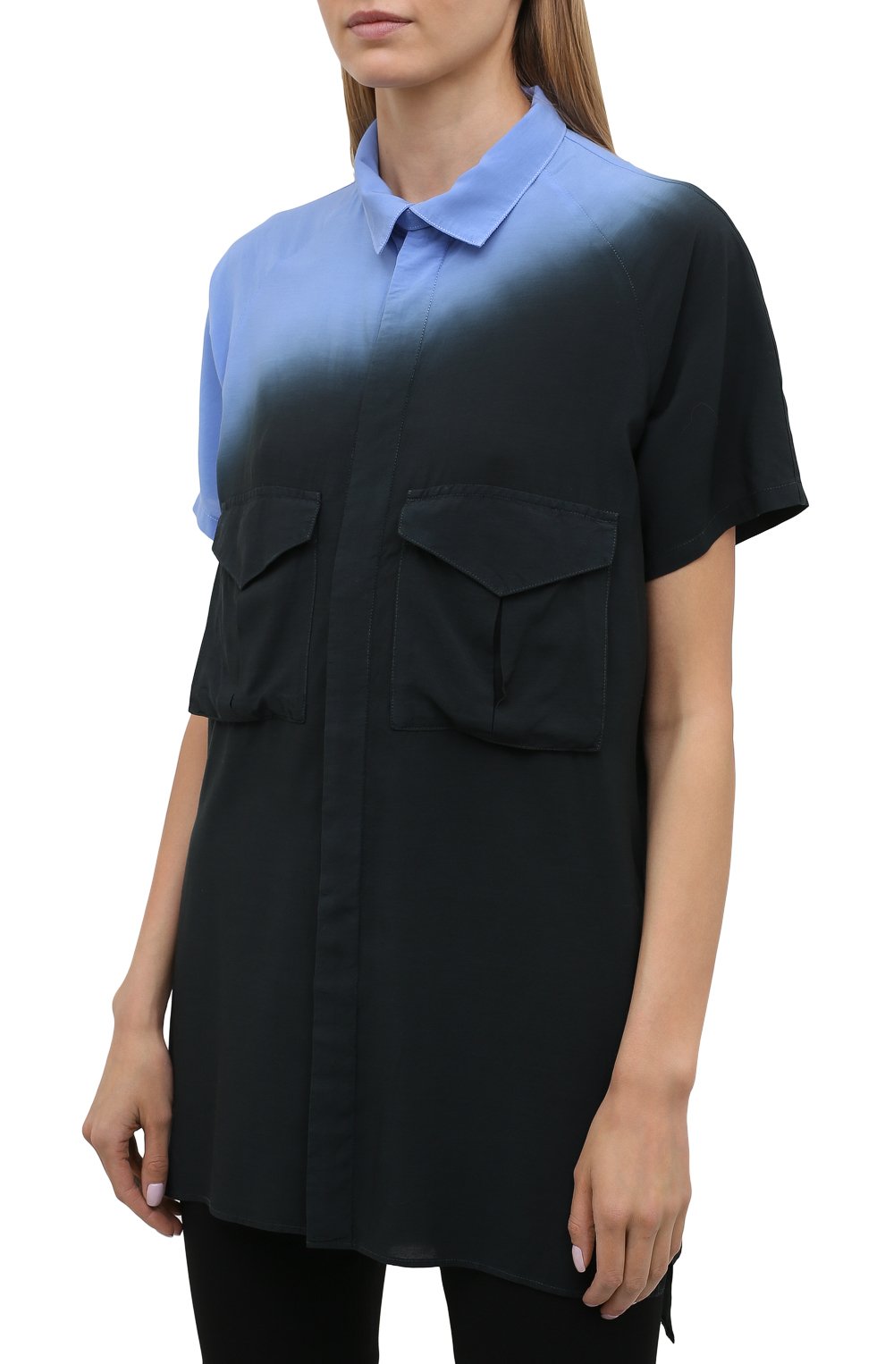 Рубашка Y`S синего цвета по цене 92650 руб., арт. YD-B03-208, фото 3 Рубашка Y`S, арт. YD-B03-208, фото 3