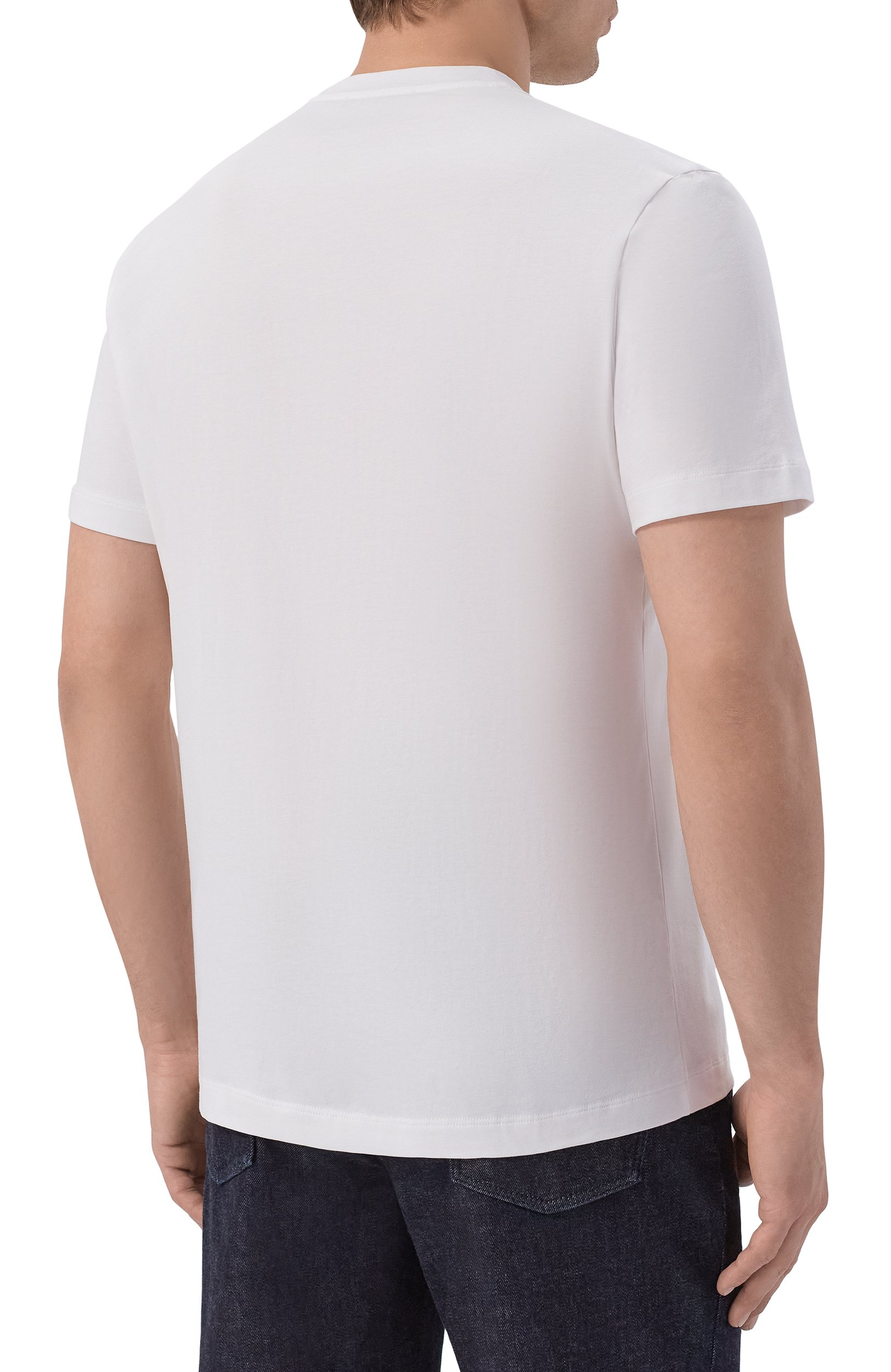 Хлопковая футболка CORNELIANI белого цвета по цене 23200 руб., арт. 28G573/2A25004, фото 4 Хлопковая футболка CORNELIANI, арт. 28G573/2A25004, фото 4